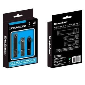 NIB BROOKSTONE Three-Piece Nail Clipper Set